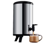 LecMy 304 Stainless Steel Insulated Beverage Dispenser, Keep Cold Drinks Cold and Hot Drinks Hot with Thermal Hot Milk Dispenser, Ideal for Picnics, Parties and Buffets(10L)