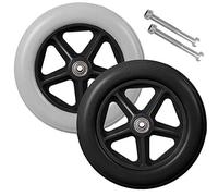 LecMy Reemplazo de Ruedas de Silla de Ruedas Relaciones de Cadrilla Del Casa Universales Del Casa Universales 6 "7" 8 "Neunito de Romba de Silencia Negro Gris (2 Pc)/Gris/8 Pulgadas (20 Cm)