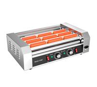Lecon Chef Máquina para Perros Caliente Elektrogrill, 7 Rollen Edelstahl Hot Dog Maker, 1200 W con Auffangschale, LED y 50-250 ° Temperatura