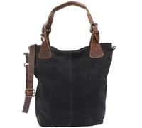 LECONI LE0054-VL - Bolso de piel para mujer (34 x 35 x 10 cm), Antracita Marrón, M