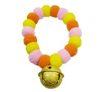 leconpet Collar elástico con pompones para perro, collar decorativo de bola de felpa para cachorros, llamativo collar con pompones para tomar fotos, caminar, deportes al aire libre (M, naranja rosa)