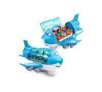 LECOO Airplane for kids - Bump & Go - Flashing LED lights and sounds - Blue