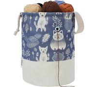 LeCorner Yarn Bag, Large Crochet Bag Organizer, Drawstring Yarn Storage Knitting Bags, Portable Mini Yarn Holder for Crocheting Project, Store Skein Ball, Needles Accessories