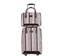 LECOW Maletas Viaje Equipaje De Nailon De 2 Piezas, Raya, 20 Pulgadas, Juegos De Equipaje, Maletas con Cerradura De Combinación Antirrobo Maleta Equipaje de Mano (Color : A, Size : 2-Piece)