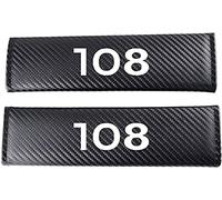 LECREA 2 Piezas Almohadilla Cinturon Coche para Peugeot 108, Cómodas y Duraderas Hombreras para Cinturones de Seguridad, Auto Interior Accesorios,B White