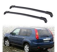 LECREA Barras de Techo para Nissan X-Trail T31 2007-2013, Aluminio Barra Portaequipajes Transversales Baca Coche para con Rieles Cerrados,Black-1 Pair