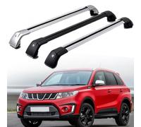LECREA Barras de Techo para Suzuki Vitara 2015-2019, Aluminio Barra Portaequipajes Transversales Baca Coche con Bloqueo para con Rieles Cerrados,Silver-1 Pair