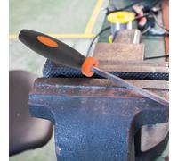 Lecreatekit 10 asas de goma con agujero de 3 mm para archivos pequeños, empuñaduras negras y naranjas de 1.96 pulgadas para herramientas de archivo