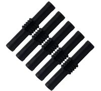 Lecreatekit 10 juegos de acoplador de enchufe banana de 4 mm y adaptador de extensión, conectores aislados de PVC de cobre puro para pruebas de laboratorio, escuela, hogar, rojo y negro