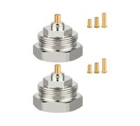 Lecreatekit 2 adaptadores de válvula termostática de latón M30 x 1,0 a M30 x 1,5 para válvulas de radiador Oventrop anteriores a 1998, convertidor de calefacción chapado en cromo