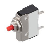 Lecreatekit 2 protectores de sobrecarga térmica de reinicio manual, 1,5 A, 125/250 V CA, 50 V CC, interruptor de botón para licuadoras, aspiradoras, microondas, color plateado