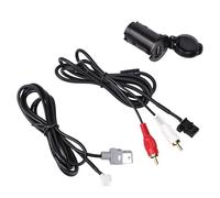 Lecreatekit Adaptador de enchufe de audio AUX + USB para coche con cable de extensión de 150 cm para 207, para 308 y para c4 - Soporte de tablero ABS para RCA + interfaz de 4 pines