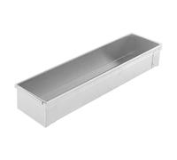 Lecreatekit Bandeja larga de acero inoxidable para tartas de queso, 40,3 x 10 x 6,5 cm, rectangular, para bodas, reuniones familiares, color plateado