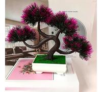 Lecreatekit Bonsái artificial de pino con garra de dragón, planta de plástico falsa de 8.26 pulgadas para decoración de oficina en casa, árbol en miniatura realista, no requiere riego, verde