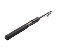 Lecreatekit Caña de pescar ultraligera de fibra de carbono de 1,5 m con punta sólida para pesca de alta sensibilidad, mango de corcho para mini poste negro