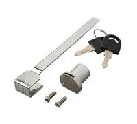 Lecreatekit Cerradura de puerta corrediza de cristal de aleación de zinc con llave para vidrio de 2 a 6 mm, cerradura cromada para vitrinas, cajas de venta al por menor y armarios de trofeos, acabado