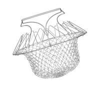 Lecreatekit Cesta de acero inoxidable con mango plegable, colador flexible 304 para freír pollo y verduras, herramienta de cocina que ahorra espacio, plata, 23 x 5 cm