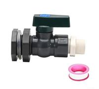 Lecreatekit Grifo de PVC conectado con tornillo de mamparo de 3/4 pulgadas para contenedores de agua de lluvia, adecuado para la gestión del agua al aire libre (C)