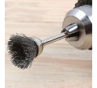 Lecreatekit Juego de 10 mini cepillos de alambre para herramientas giratorias y taladros, 3 mm de diámetro x 13 mm de longitud, ruedas de latón de acero inoxidable para pulido y acabado