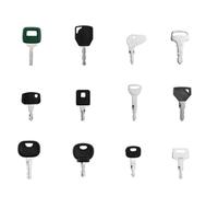 Lecreatekit Juego de 50 llaves de equipo pesado, 55 llaves de encendido de metal para máquinas de construcción de gatos de oruga, resistentes a la corrosión con alambre para anillo