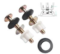 Lecreatekit Junta de cisterna de inodoro con pernos y tuercas, arandela de goma cónica para inodoro de acoplamiento cerrado, agujero de 55 mm, tornillos de fijación plateados de 80 mm para reparación