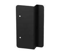 Lecreatekit Mango de pie manos libres para puertas de armario superpuestas completas, acero al carbono, sin contacto con envoltura de esponja, accesorio de cocina negro sin taladro o montaje de