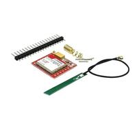 Lecreatekit Módulo GSM GPRS MicroSIM de cuatro bandas con antena, para interfaz serie ttl para proyectos de bricolaje Arduino, LED de señal de encendido automático, soporte de red global, rojo, 2,5 x