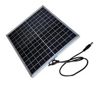 Lecreatekit Panel solar monocristalino de 12 W con marco, IP65 impermeable, conexión rápida CC para acampar al aire libre y sistemas de alimentación portátiles