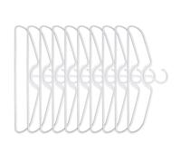Lecreatekit Paquete de 10 perchas de plástico de cuello corto antideslizantes para ahorrar espacio, para camisas, vestidos, chaquetas, color blanco, 41,5 cm