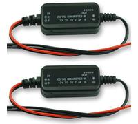 Lecreatekit Paquete de 2 convertidores CC-CC de 12 V a 5 V 2.5 A IP67 impermeable módulo regulador de voltaje para tira de luz LED marina GPS