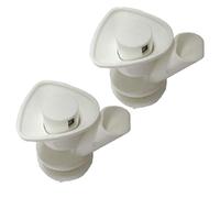 Lecreatekit Paquete de 2 espigas de botón para caja enfriadora de agua, grifo de grifo de 15-22 mm para tanque de bebidas de picnic al aire libre, piezas de repuesto de plástico blanco