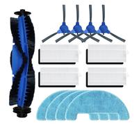 Lecreatekit Piezas de repuesto para robot aspirador Cybovac E20 E30 E31, 4 cepillos laterales, 4 filtros, cepillo de rodillo, 4 paños de fregona
