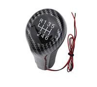 Lecreatekit Pomo LED de palanca de cambios de 5/6 velocidades con luz azul para BMW E46 E90 E91 E92 para x1 X3, cabezal de cambio de fibra de carbono negro plateado