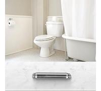 Lecreatekit Portarrollos de papel higiénico de acero inoxidable con resorte, 13,5 cm, eje de inserción para baño, color plateado