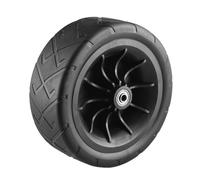 Lecreatekit Rueda de repuesto para exteriores de 8 pulgadas con rodamientos para carrito plegable todo terreno, neumático de poliuretano resistente, capacidad de carga de 300 kg, color negro