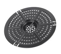 Lecreatekit Sartén antiadherente de 16 x 16 cm, placa perforada para cocinar uniformemente, cesta de repuesto de acero al carbono para freír pollo, filete y verduras