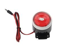 Lecreatekit Sirena con cable para interiores, alarma de 12 V CC 120 dB para sistemas de seguridad del hogar, carcasa de plástico y metal