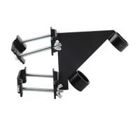 Lecreatekit Soporte de acero inoxidable para mástil de bandera, diseño sin taladro, para barandilla de balcón, cubierta RV, soporte de montaje negro resistente que se adapta a postes de hasta pulgadas