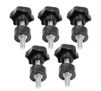 Lecreatekit Star Knob M6 - Tornillo de apriete de mano, 5 unidades, para máquinas herramientas, equipos de fitness, 51 mm de longitud