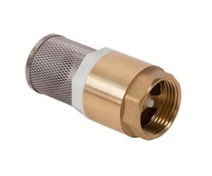 Lecreatekit Válvula de pie de latón con válvula de retención integrada y cesta de succión de acero inoxidable, DN32 (32 mm), 1 pulgada para rosca interna BSP, para sistemas de agua