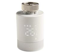 Lecreatekit Válvula termostática inteligente para radiador, actuador WiFi TRV para Tuya para vida inteligente con control de voz y horario semanal, carcasa de ABS blanca para calefacción del hogar