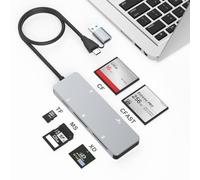 Lecteur de Carte CFast,USB 3.0 USB C CFast 2.0,adaptateur de Carte mémoire CFast Haute Vitesse en Aluminium 5 Gbit/s CFast/CF/SD/TF/XD pour SanDisk,Lexar,Carte Sony, Lecture simultanée de 5 Cartes