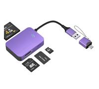 Lecteur de carte SD 3.0, aluminium adaptateur 4 en 1 USB-C 3.0 et USB vers SD MS CF, prend en charge SD/SDHC/MMC/Micro SDXC/MS/MS Pro/CF, compatible avec iPhone 15, MacBook Pro/Air 2023, iPad Pro, S23