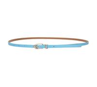 LECTNORE Cinturón de cuero fino para mujer, cinturón fino con hebilla de metal para pantalones vaqueros (azul claro)