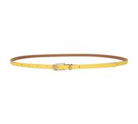 LECTNORE Cinturón de cuero fino para mujer, cinturón fino con hebilla de metal para pantalones vaqueros (amarillo)