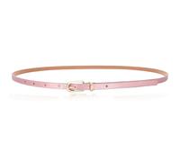 LECTNORE Cinturón de cuero fino para mujer, cinturón fino para vestidos, cinturón fino con hebilla de metal para pantalones vaqueros (rosa)