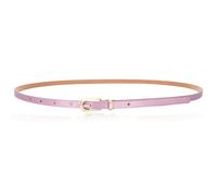 LECTNORE Cinturón de cuero fino para mujer, cinturón fino para vestidos, cinturón fino con hebilla de metal para pantalones vaqueros (violeta claro)