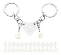 LECTNORE Llavero de corazón personalizado para parejas, diseño de ladrillo, regalo para aniversario o San Valentín (Blanco)