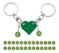 LECTNORE Llavero Personalizado en Forma de Corazón para Parejas, Estilo Ladrillo, Obsequio para Cumpleaños o Día del Amor (Verde)
