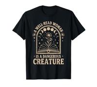 Lector Amante de Libros de Criaturas peligrosas para Mujer Bien leída Camiseta